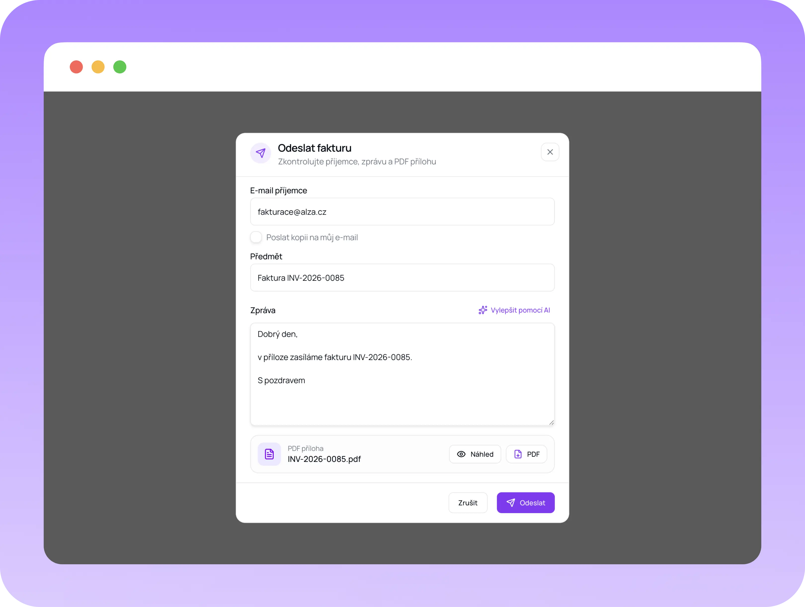 AI e-mail pro klienta